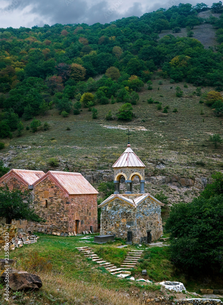 Obraz premium Ancient cemetery and Church of St. Oganes, Armenia