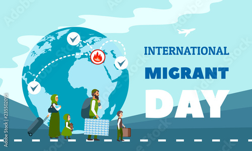 Immigration concept background. Flat illustration of immigration vector concept background for web design