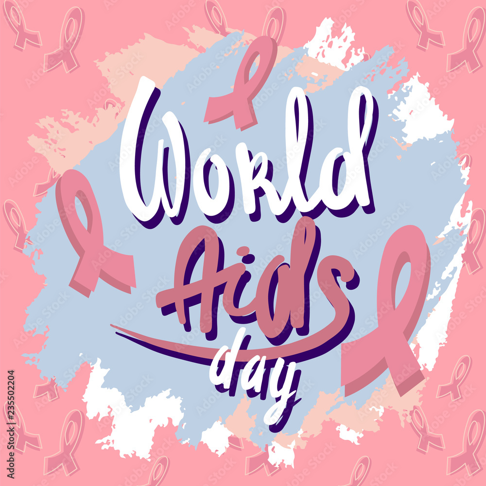 World aids day concept background. Hand drawn illustration of world aids day vector concept background for web design