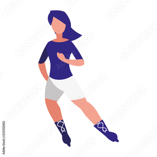young woman in skates character