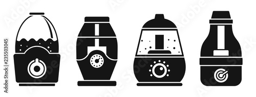 Air humidifier icon set. Simple set of air humidifier vector icons for web design on white background