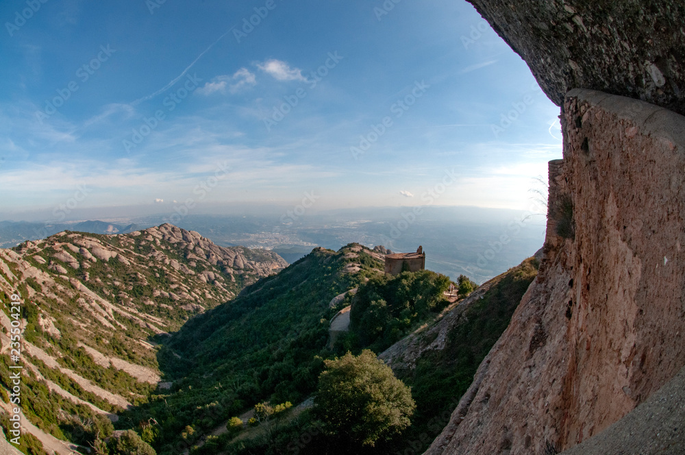 Naklejka premium View from the mountains of Montserrat, Spain