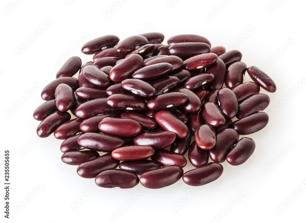 Heap of red kidney beans isolated on white background Heap of red kidney beans isolated on white background