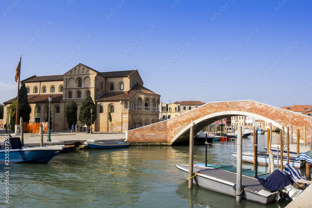 View of a canal at the Islands of Murano in Venice
