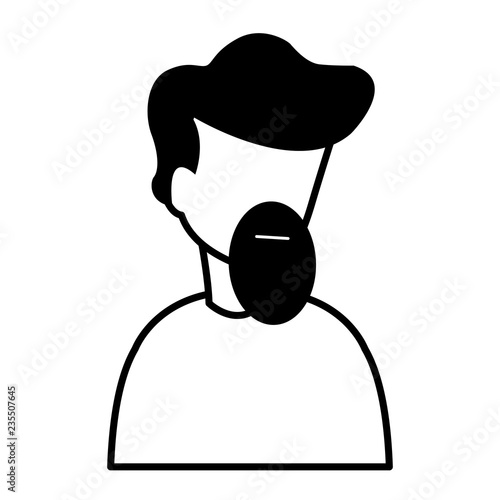 young man with beard modeling character