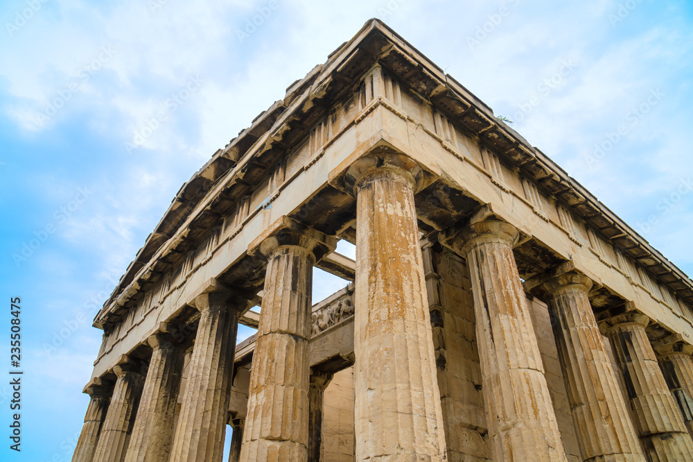 View of Temple of Hephaestus in Athens, Greece. View of Temple of Hephaestus in Athens, Greece.