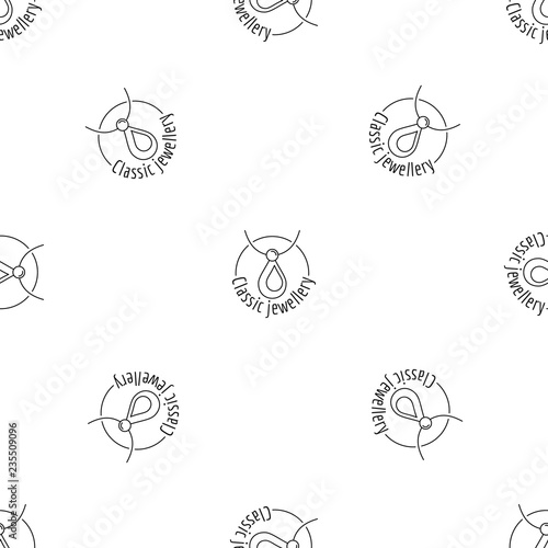 Classic pendant jewellery pattern seamless vector repeat geometric for any web design