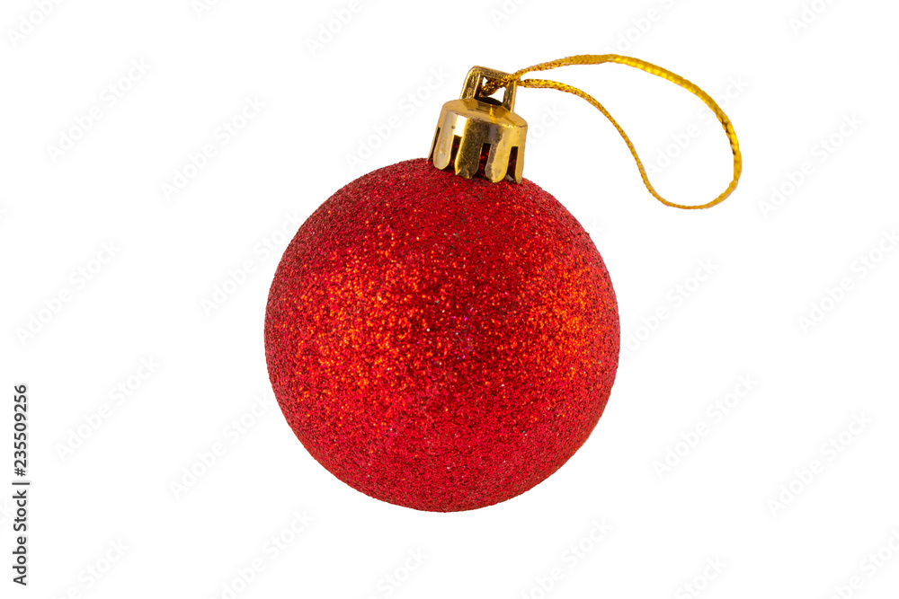 red christmas ball isolated on white background red christmas ball isolated on white background