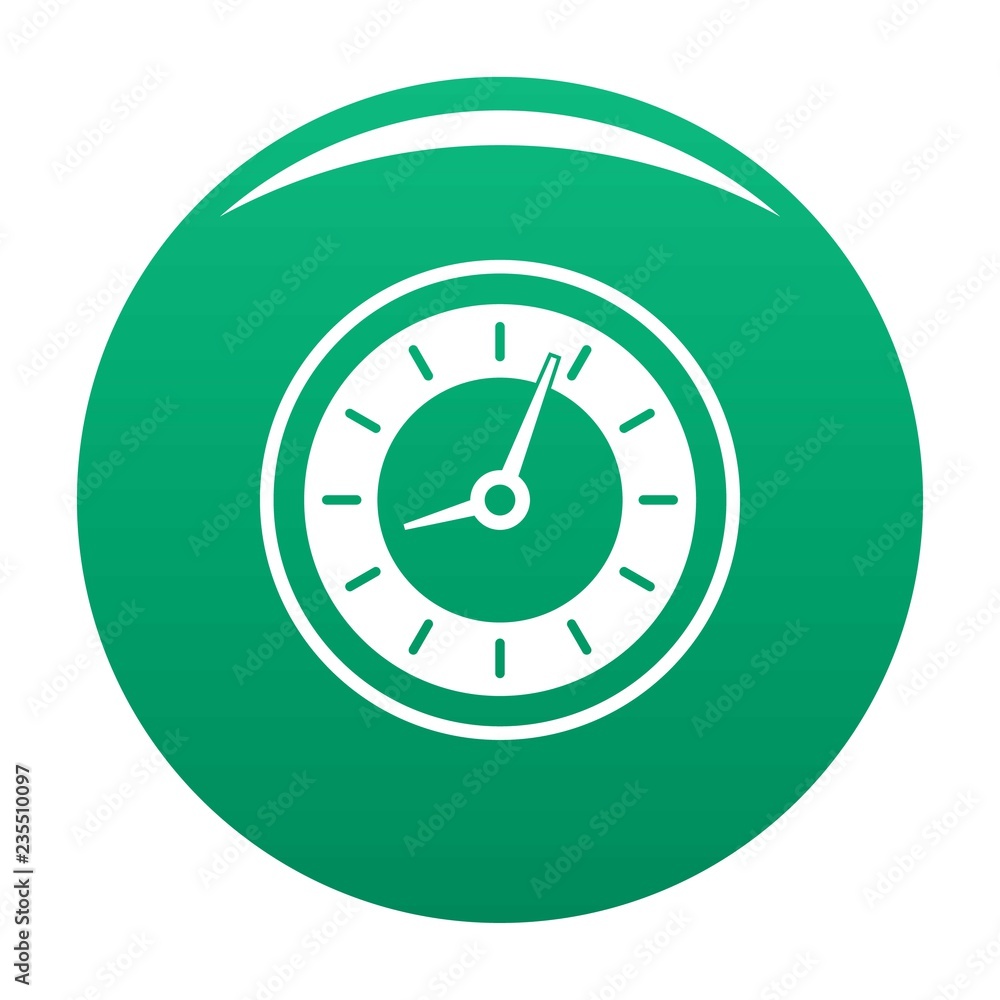 Clock icon. Simple illustration of clock vector icon for any design green Clock icon. Simple illustration of clock vector icon for any design green
