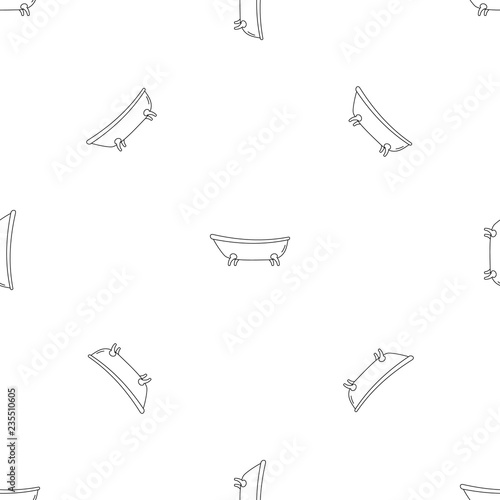 Retro bathtube pattern seamless vector repeat geometric for any web design
