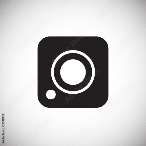 Social media camera icon on white background icon
