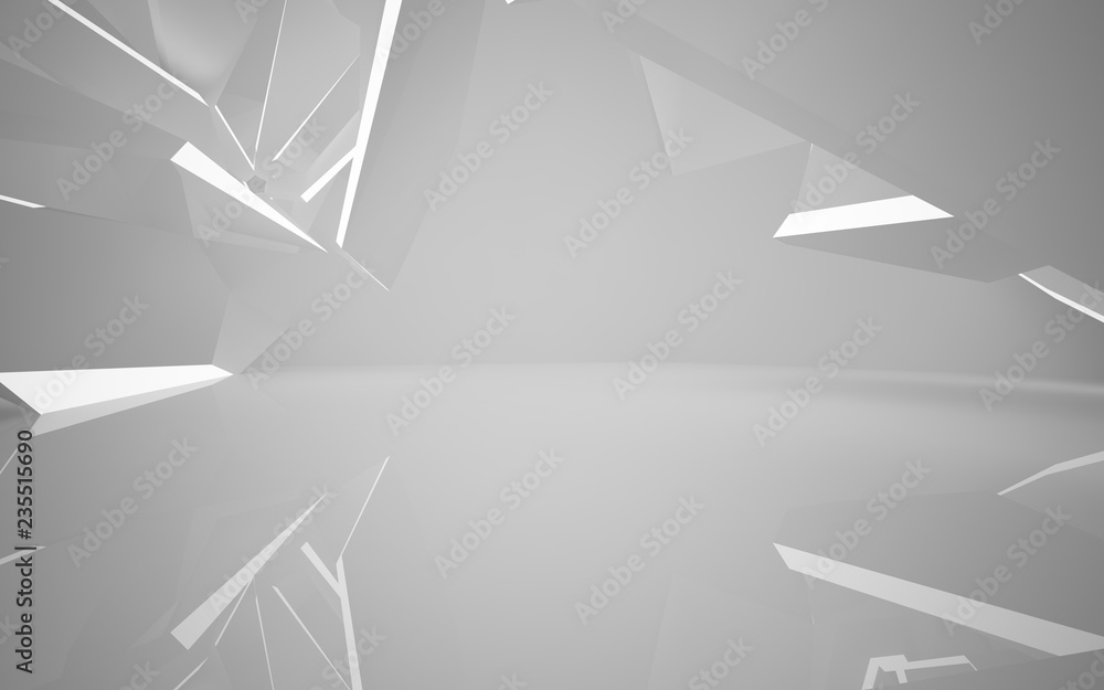 Abstract white interior highlights future. Architectural background. 3D illustration and rendering Abstract white interior highlights future. Architectural background. 3D illustration and rendering
