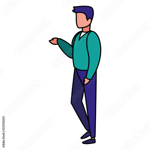 young man modeling character