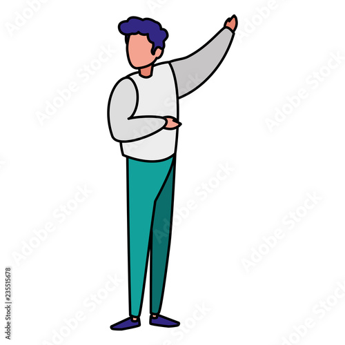 young man modeling character