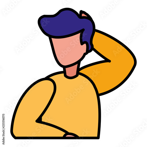 young man modeling character