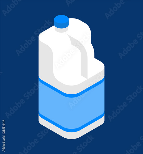 Milk Gallon isometric. plastic bottle isolated . Vector illustration