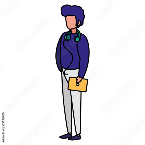 young man modeling character