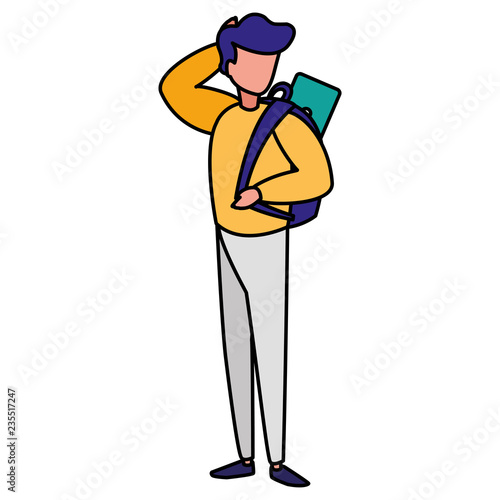 young man modeling character
