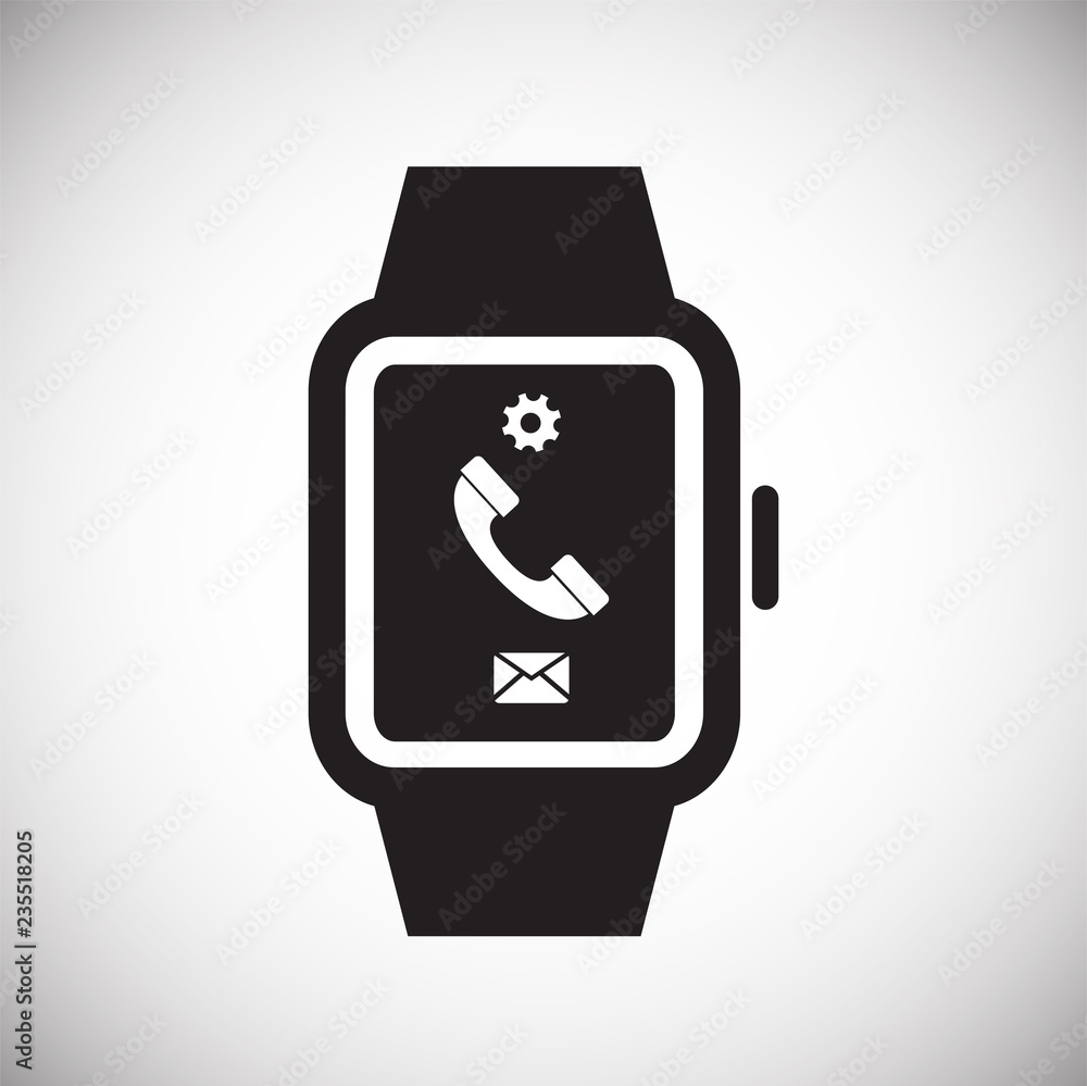Smart watch on white background for graphic and web design, Modern simple vector sign. Internet concept. Trendy symbol for website design web button or mobile app icon.