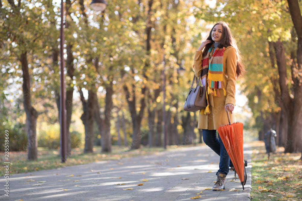 beautiful woman in autumn park beautiful woman in autumn park