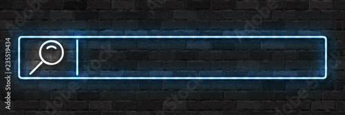 Vector realistic isolated neon sign of Search Bar logo for template decoration and covering on the wall background.