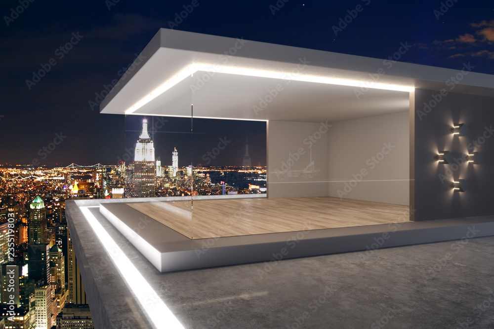 Luxury rooftop with NY view Stock Illustration | Adobe Stock