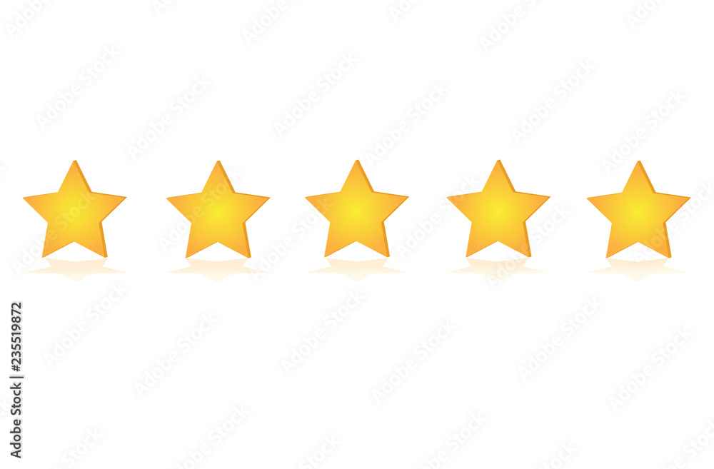 Five stars customer product rating review flat icon for apps and websites Five stars customer product rating review flat icon for apps and websites