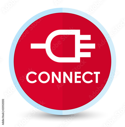 Connect flat prime red round button