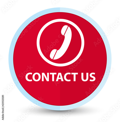 Contact us (phone icon) flat prime red round button