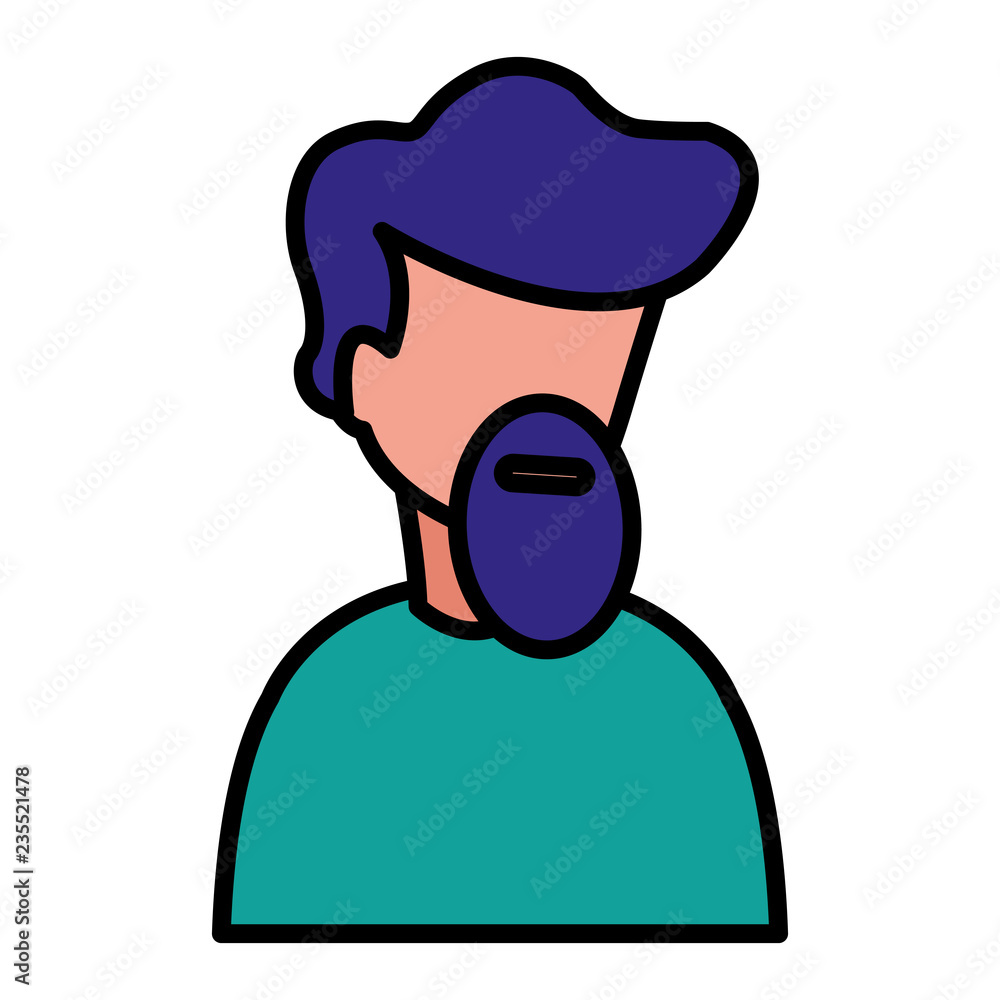 young man with beard modeling character