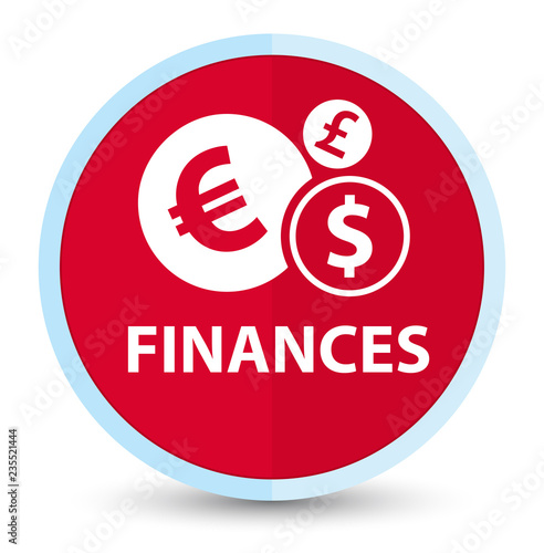 Finances (euro sign) flat prime red round button