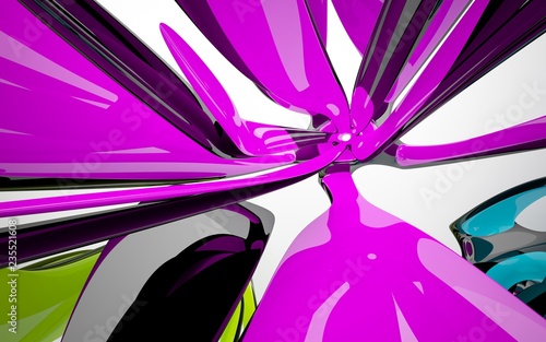 Abstract Architecture. Concept of organic architecture.3D illustration and rendering