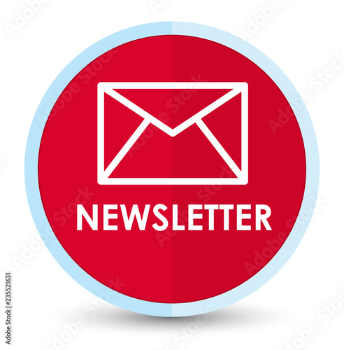 Newsletter flat prime red round button