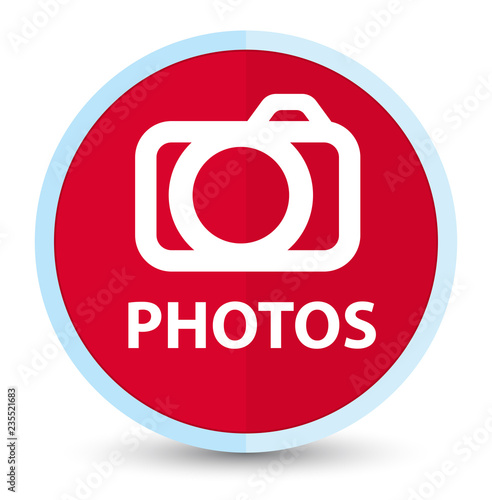 Photos (camera icon) flat prime red round button