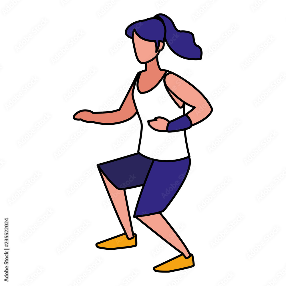 young woman practicing exercice young woman practicing exercice