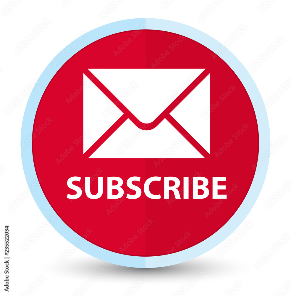 Subscribe (email icon) flat prime red round button Subscribe (email icon) flat prime red round button