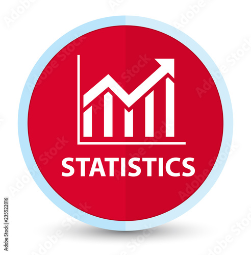 Statistics flat prime red round button