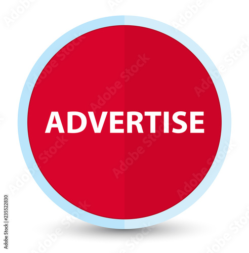 Advertise flat prime red round button