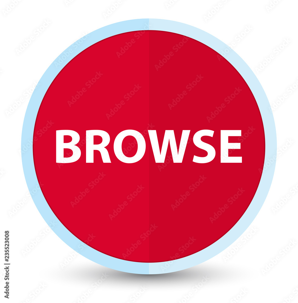 Browse flat prime red round button Browse flat prime red round button