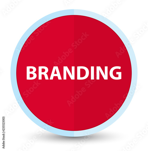 Branding flat prime red round button