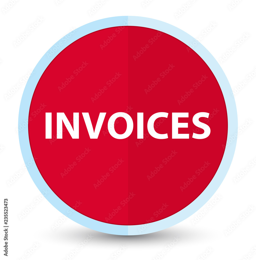 Invoices flat prime red round button Invoices flat prime red round button