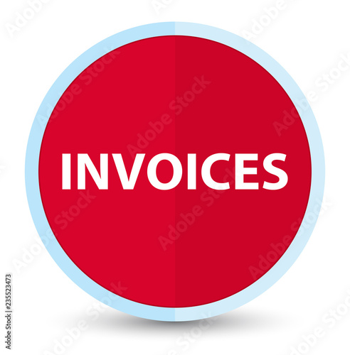 Invoices flat prime red round button