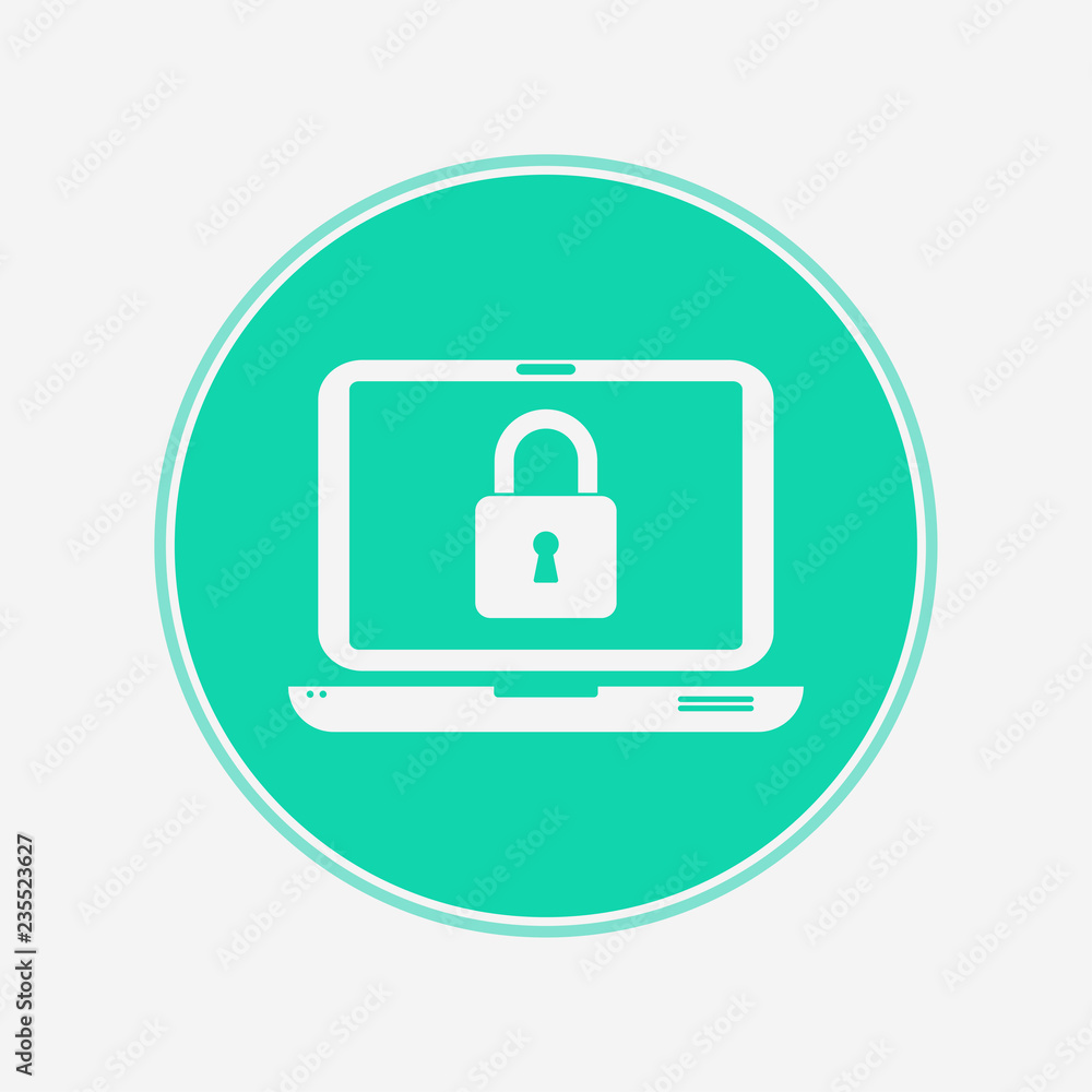 Locked laptop vector icon sign symbol Locked laptop vector icon sign symbol
