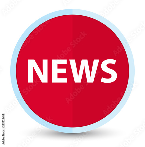 News flat prime red round button
