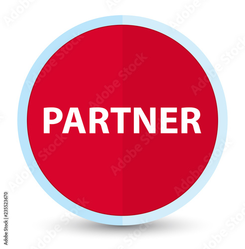 Partner flat prime red round button