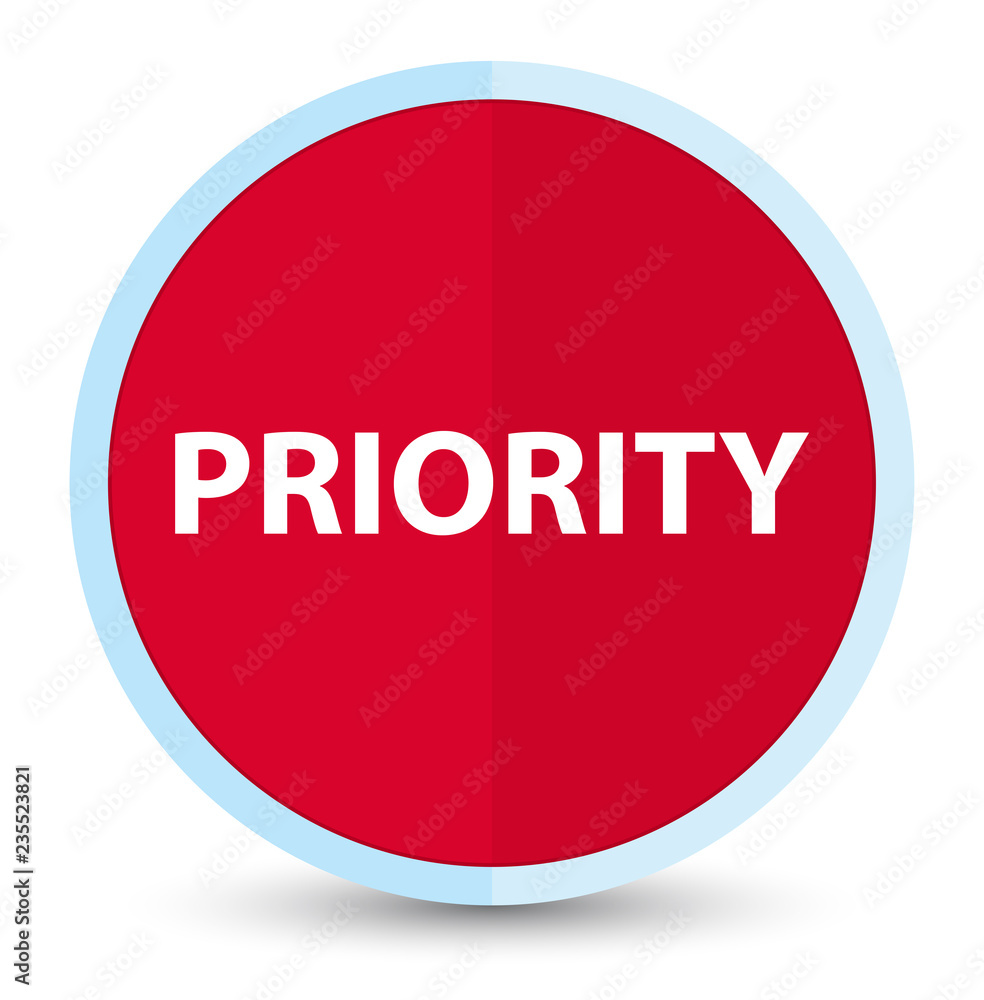 Priority flat prime red round button Priority flat prime red round button