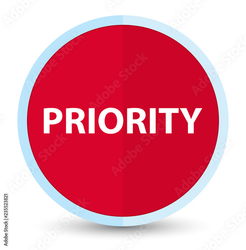 Priority flat prime red round button