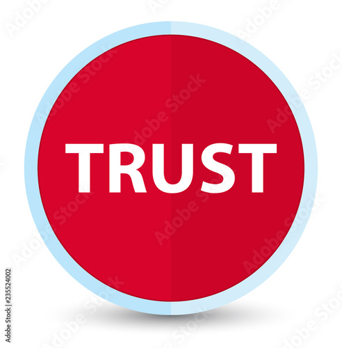 Trust flat prime red round button