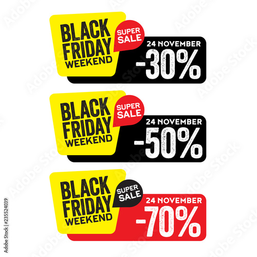 Black Friday Label and Flyer for Sale Advertising