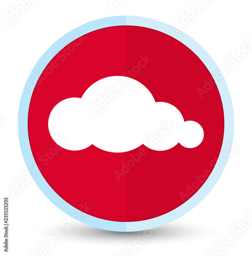 Cloud icon flat prime red round button